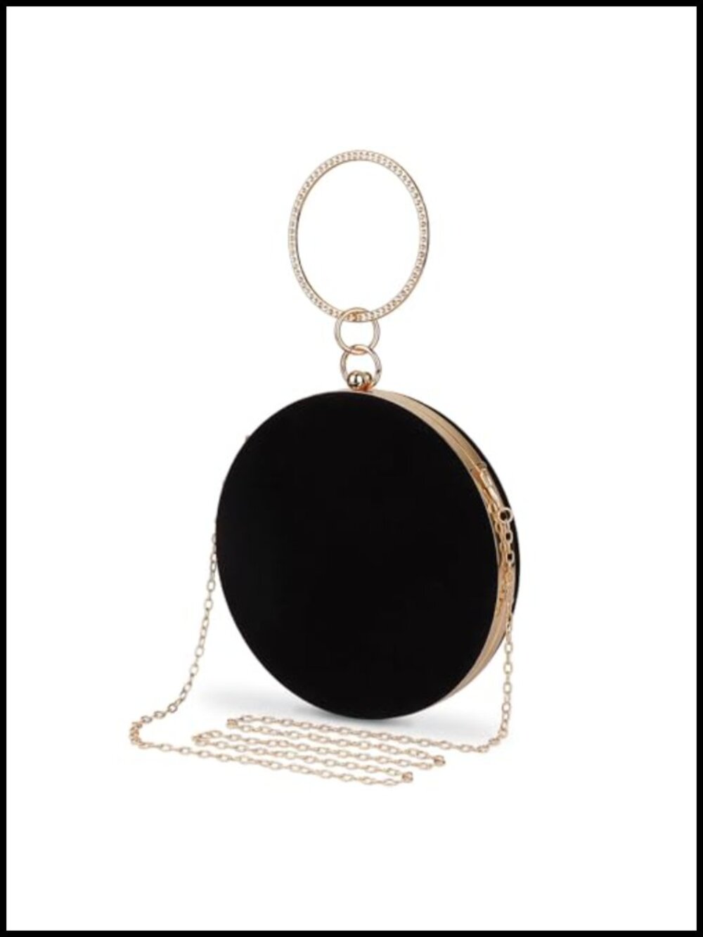 Round Velvet Clutch Purse Women Evening Bag Formal Party